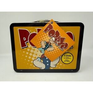 Popeye The Sailor Tin Lunch Box 3 DVDs 43 Cartoons Key Chain New